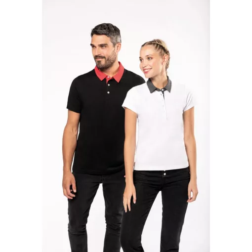 Női galléros póló Kariban KA261 Ladies Two-Tone Jersey polo Shirt -XL, White/Navy