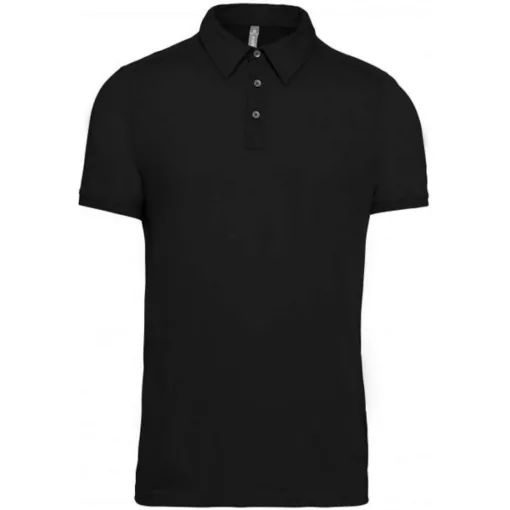 Férfi galléros póló Kariban KA262 Men S Short Sleeved Jersey polo Shirt -L, Black