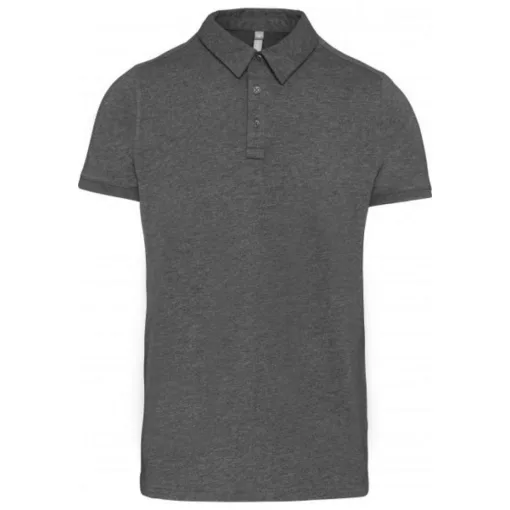 Férfi galléros póló Kariban KA262 Men S Short Sleeved Jersey polo Shirt -2XL, Grey Hea