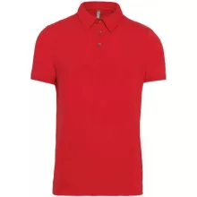 Férfi galléros póló Kariban KA262 Men S Short Sleeved Jersey polo Shirt -L, Red
