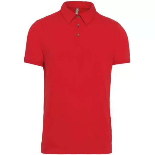 Férfi galléros póló Kariban KA262 Men S Short Sleeved Jersey polo Shirt -XL, Red