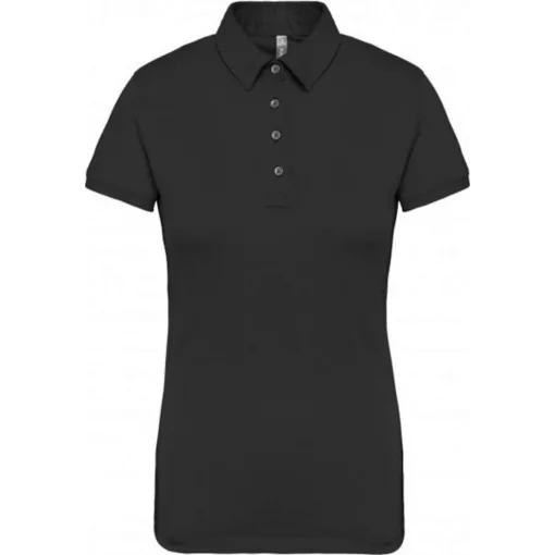 Női galléros póló Kariban KA263 Ladies Short Sleeved Jersey polo Shirt -S, Black