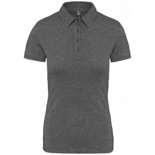 Női galléros póló Kariban KA263 Ladies Short Sleeved Jersey polo Shirt -L, Grey Heathe