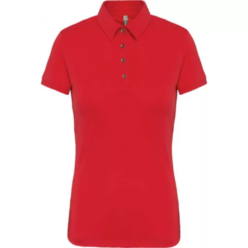 Női galléros póló Kariban KA263 Ladies Short Sleeved Jersey polo Shirt -L, Red