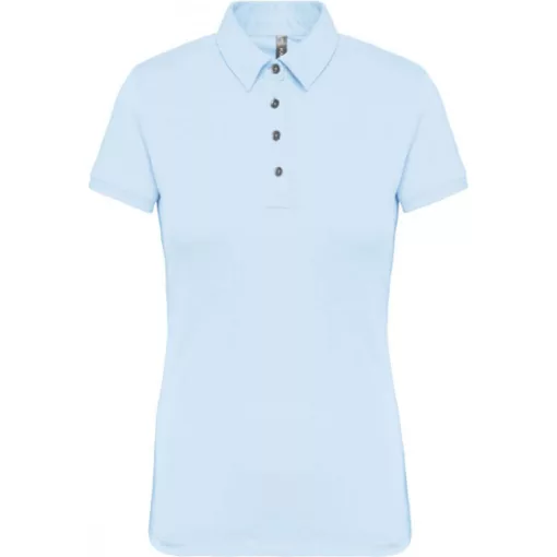 Női galléros póló Kariban KA263 Ladies Short Sleeved Jersey polo Shirt -S, Sky Blue