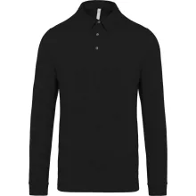 Férfi galléros póló Kariban KA264 Men S Long Sleeved Jersey polo Shirt -2XL, Black