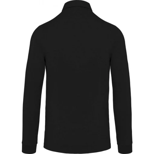 Férfi galléros póló Kariban KA264 Men S Long Sleeved Jersey polo Shirt -S, Black