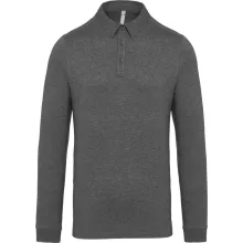 Férfi galléros póló Kariban KA264 Men S Long Sleeved Jersey polo Shirt -2XL, Grey Heat
