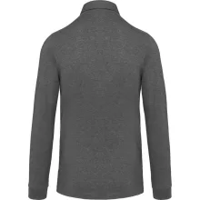 Férfi galléros póló Kariban KA264 Men S Long Sleeved Jersey polo Shirt -S, Grey Heathe