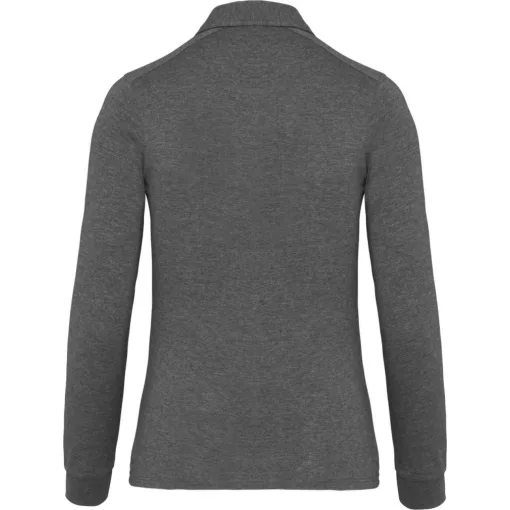 Női galléros póló Kariban KA265 Ladies Long Sleeve Jersey polo Shirt -XS, Grey Heather