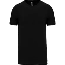 Férfi póló Kariban KA3012 Rövid Ujjú Környakú póló -XL, Black