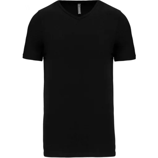 Férfi póló Kariban KA3014 Rövid Ujjú v-nyakú póló -XL, Black