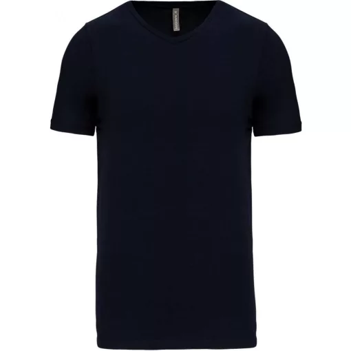 Férfi póló Kariban KA3014 Rövid Ujjú v-nyakú póló -3XL, Navy