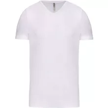 Férfi póló Kariban KA3014 Rövid Ujjú v-nyakú póló -M, White