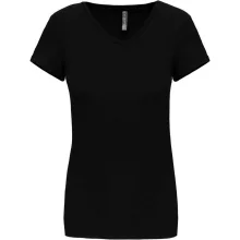 Női póló Kariban KA3015 Rövid Ujjú v-nyakú póló -XL, Black