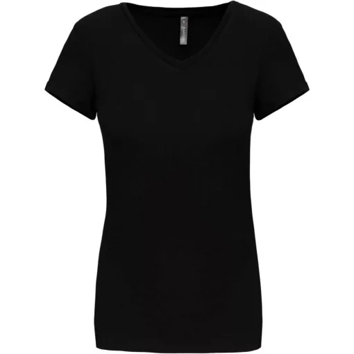 Női póló Kariban KA3015 Rövid Ujjú v-nyakú póló -XL, Black