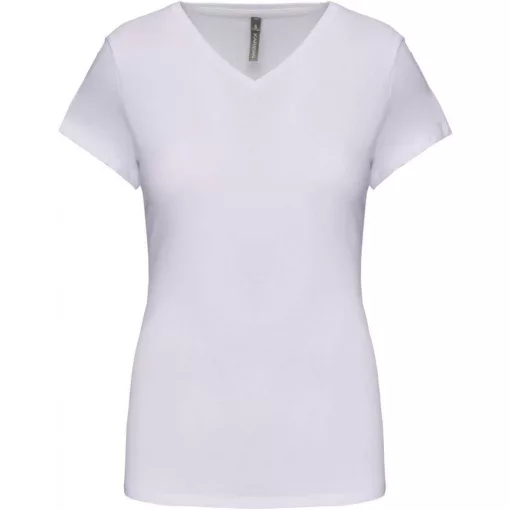 Női póló Kariban KA3015 Rövid Ujjú v-nyakú póló -XL, White