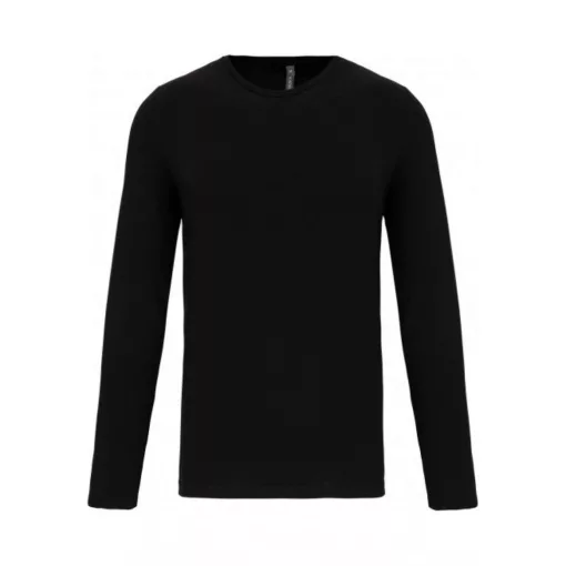Férfi póló Kariban KA3016 Hosszú Ujjú Környakú póló -2XL, Black
