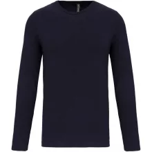 Férfi póló Kariban KA3016 Hosszú Ujjú Környakú póló -2XL, Navy
