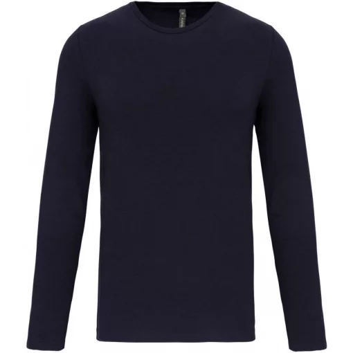Férfi póló Kariban KA3016 Hosszú Ujjú Környakú póló -2XL, Navy