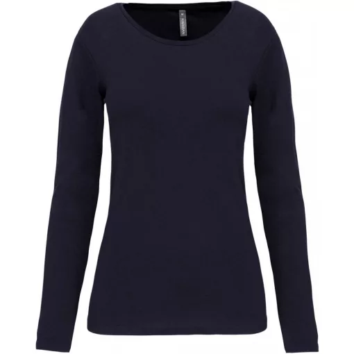 Női póló Kariban KA3017 Hosszú Ujjú Környakú póló -2XL, Navy