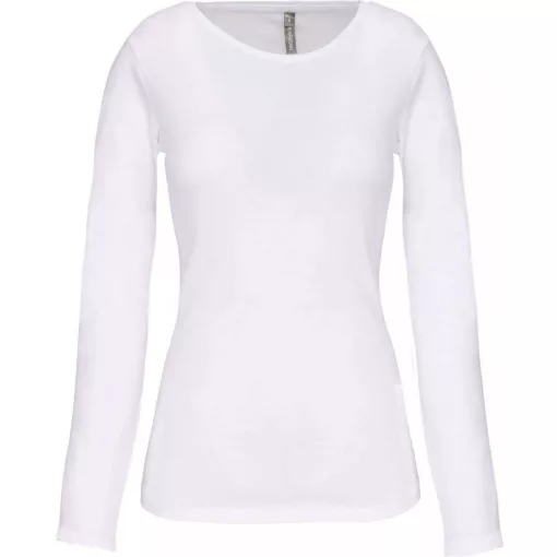 Női póló Kariban KA3017 Hosszú Ujjú Környakú póló -XL, White