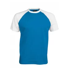 Férfi póló Kariban KA330 Baseball - Kontraszt póló -XL, Aqua Blue/White