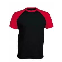 Férfi póló Kariban KA330 Baseball - Kontraszt póló -XL, Black/Red