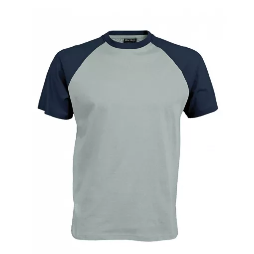 Férfi póló Kariban KA330 Baseball - Kontraszt póló -L, Ice Blue/Denim