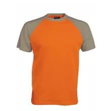Férfi póló Kariban KA330 Baseball - Kontraszt póló -3XL, Orange/Light Grey