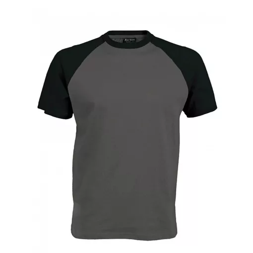 Férfi póló Kariban KA330 Baseball - Kontraszt póló -2XL, Slate Grey/Black