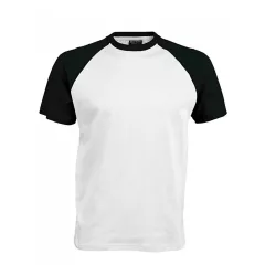   Férfi póló Kariban KA330 Baseball - Kontraszt póló -XL, White/Black