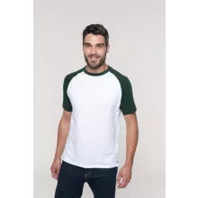 Férfi póló Kariban KA330 Baseball - Kontraszt póló -XL, White/Red