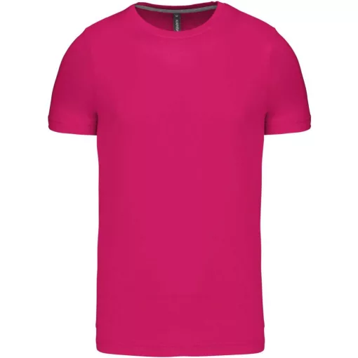 Férfi póló Kariban KA356 Rövid Ujjú Környakú póló -L, Fuchsia