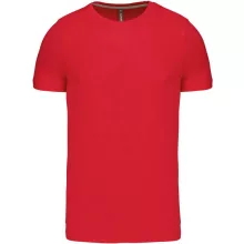 Férfi póló Kariban KA356 Rövid Ujjú Környakú póló -XL, Red