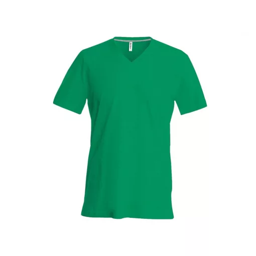 Férfi póló Kariban KA357 Rövid Ujjú v-nyakú póló -XL, Kelly Green