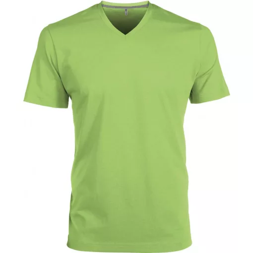 Férfi póló Kariban KA357 Rövid Ujjú v-nyakú póló -XL, Lime
