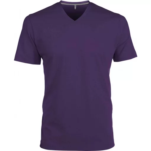 Férfi póló Kariban KA357 Rövid Ujjú v-nyakú póló -M, Purple