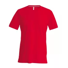 Férfi póló Kariban KA357 Rövid Ujjú v-nyakú póló -3XL, Red