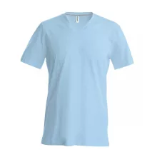 Férfi póló Kariban KA357 Rövid Ujjú v-nyakú póló -3XL, Sky Blue