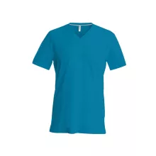 Férfi póló Kariban KA357 Rövid Ujjú v-nyakú póló -3XL, Tropical Blue