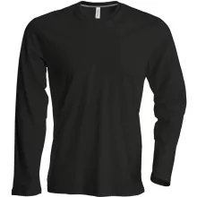 Férfi póló Kariban KA359 Hosszú Ujjú Környakú póló -3XL, Black