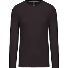 Férfi póló Kariban KA359 Hosszú Ujjú Környakú póló -4XL, Dark Grey