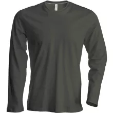 Férfi póló Kariban KA359 Hosszú Ujjú Környakú póló -XL, Dark Khaki