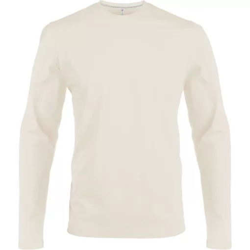 Férfi póló Kariban KA359 Hosszú Ujjú Környakú póló -4XL, Light Sand