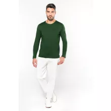 Férfi póló Kariban KA359 Hosszú Ujjú Környakú póló -4XL, Light Sand