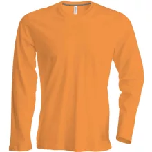 Férfi póló Kariban KA359 Hosszú Ujjú Környakú póló -4XL, Orange