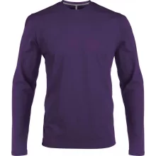 Férfi póló Kariban KA359 Hosszú Ujjú Környakú póló -XL, Purple