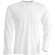 Férfi póló Kariban KA359 Hosszú Ujjú Környakú póló -4XL, White