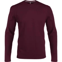 Férfi póló Kariban KA359 Hosszú Ujjú Környakú póló -3XL, Wine